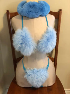 The “Icy” Fluffy Fur Bikini